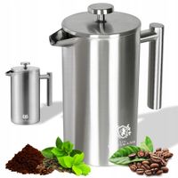 ZAPARZACZ DO HERBATY KAWY ZIÓŁ NIERDZEWNY DZBANEK STALOWY 1L SREBRNY