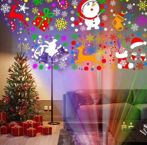 PROJEKTOR LED ŚNIEG ŚWIĄTECZNY LASEROWY REFLEKTOR RZUTNIK ŚNIEG MIKOŁAJ na Arena.pl