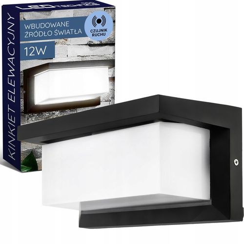 Lampa elewacyjna ogrodowa kinkiet zewnętrzny MODERN 12W LED czujnik na Arena.pl