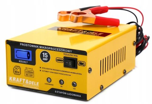 PROSTOWNIK DO AKUMULATORA AKUMULATORÓW 6/12V 15A AGM ŻEL SZYBKA ŁADOWARKA na Arena.pl