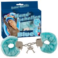 Kajdanki z futerkiem Love-Cuffs niebieskie