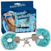 Kajdanki z futerkiem Love-Cuffs niebieskie