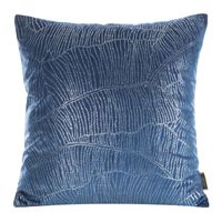 POSZEWKA NADRUK LIŚCIE WELUROWA 45X45 CM GRANATOWA