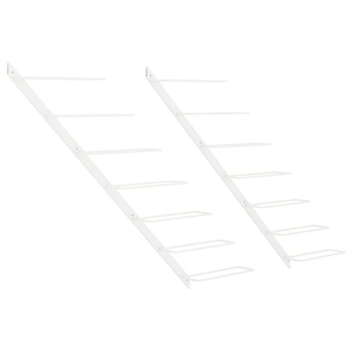 2 ścienne uchwyty na 7 butelek wina, białe, metalowe na Arena.pl