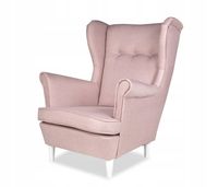 Fotel uszak ARI skandynawski , pudrowy różowy do relaksu