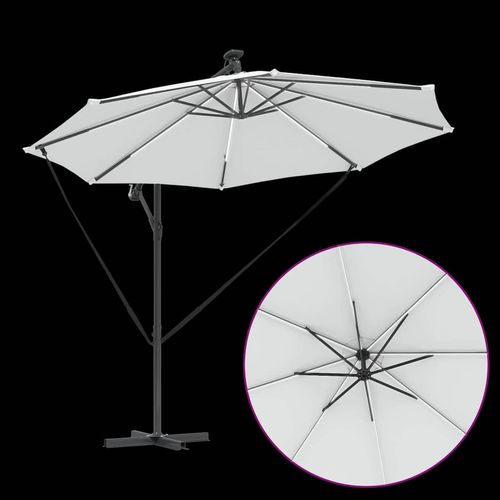 Parasol banana na wysięgniku piaskowy 294 x 294 x 248 cm na Arena.pl