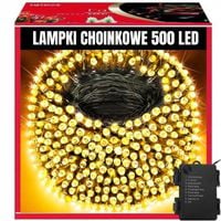 LAMPKI CHOINKOWE 500 LED ŚWIĄTECZNE ŚWIATEŁKA ZEW/WEW BIAŁY CIEPŁY 41M
