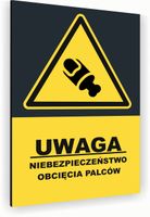 Tabliczka znak informacyjny 40x30 Antracyt RYZYKO UTRATY PALCÓW Nierdzewna