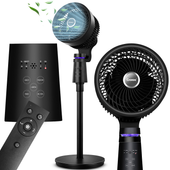 WENTYLATOR WIATRAK STOJĄCY PODŁOGOWY CICHY 3 TRYBY 40W GŁOWICA 3D LAMPKA