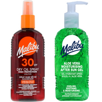 Malibu SPF30 Olejek Brązujący 200ml + Aloe Żel Po Opalaniu 200ml