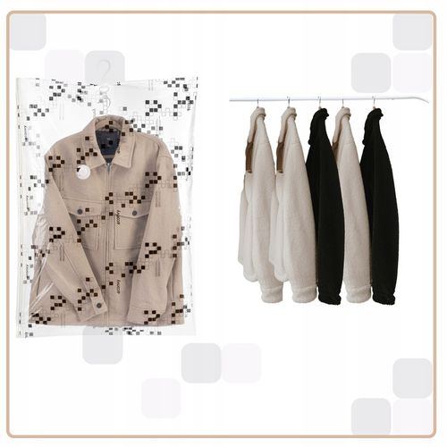 4CONVY 4x Wiszący worek próżniowy na ubrania z wieszakiem 70x140 i na Arena.pl