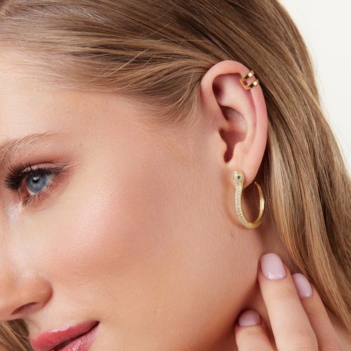 srebrny złocony mankiet do ucha - ksm6386y na Arena.pl