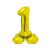 balon foliowy cyfra stojąca 1 złota 72 cm