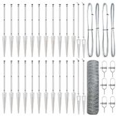 Ogrodzenie z słupkami Srebrny 0.6 x 50 m Stal pokryta PCV