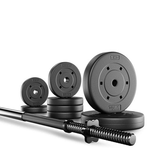 Sztanga do ćwiczeń zestaw obciążeń bitumicznych gryf 22kg Trex Sport na Arena.pl