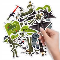 NAKLEJKI NA ZESZYT NALEPKA Z POSTACIAMI WOJSKO ŻOŁNIERZ BROŃ WZORY 10SZT