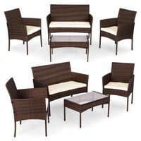 Zestaw mebli ogrodowych metal MultiGarden brązowy 4 el.