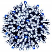 LAMPKI CHOINKOWE 500 LED BIAŁE ZIMNE + NIEBIESKI FLASH FLESZ BŁYSK ZEW 35M