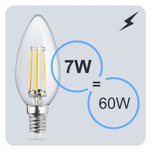 6x Żarówka LED E14 Świeca FILAMENT 7W = 60W Dekoracyjna 3000K LUMILED na Arena.pl