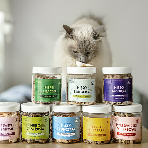 Liofilizowane mięso cielęce, wątróbka strusia, żołądki z kurczaka dla psa na Arena.pl