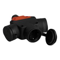 Trójfazowe gniazdo trójdrożne 3x16A 230V schuko IP54 rozgałęźnik TpE 7648