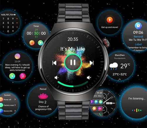Zegarek Smartwatch AMOLED POMIAR CURKU EKG Glukoza BMI ROZMOWY CIŚNIENIE na Arena.pl
