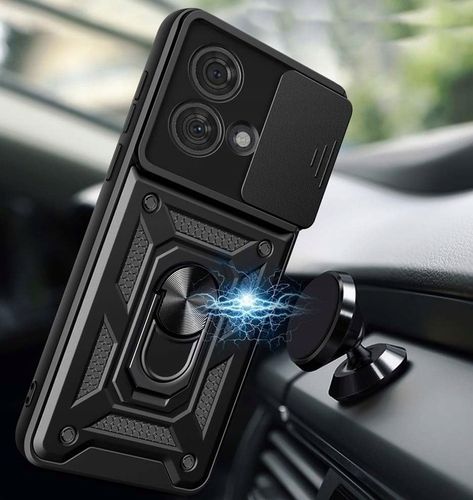 Etui do MOTOROLA EDGE 40 NEO PANCERNE RING 360° Szkło 3D z czytnikiem linii na Arena.pl