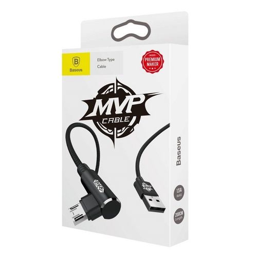 kabel usb do micro usb, kątowy baseus mvp elbow 1.5a 2m (czarny) na Arena.pl