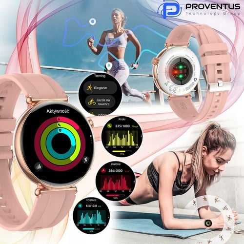 ZEGAREK SMARTWATCH DAMSKI FUNKCJA ROZMOWY EKG CIŚNIENIE MENU PL KARDIOWATCH na Arena.pl