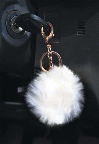 Pompon króliczy - brelok beżowy na Arena.pl