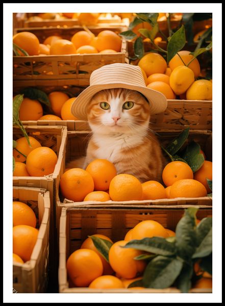Plakat 64x90cm Kot w Pomarańczach zdjęcie 3