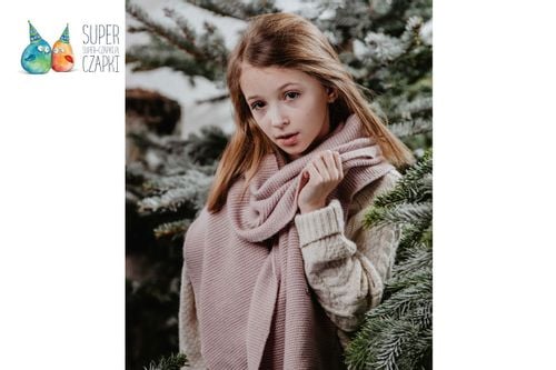 Jamiks FILES szal szalik pod szyję kaszmir kokardka beżowy na Arena.pl