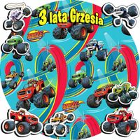OPŁATEK NA TORT 30CM - BLAZE TRUCK + IMIĘ + GRATIS! 24CM 26CM