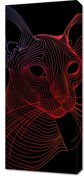 Obraz 40x90cm Cyfrowa Kocica zdjęcie 1