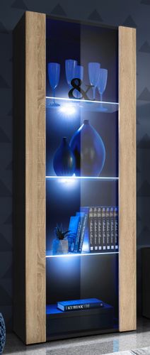 Witryna Stojaca Półka Salon Szafka  Czarny/Wotan na Arena.pl