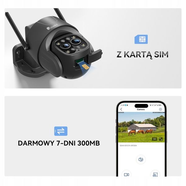 KAMERA ZEWNĘTRZNA IP Z KARTĄ SIM 3G 4G LTE GSM PTZ PODWÓJNY OBIEKTYW 6×ZOOM zdjęcie 15