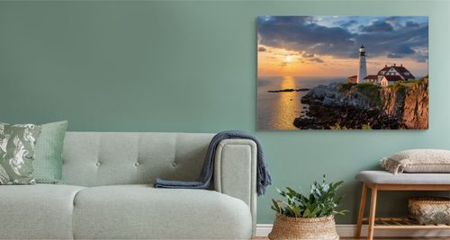 Obraz Na Płótnie Do Salonu Sypialni Latarnia Morska Pejzaż 40cm x 30cm na Arena.pl