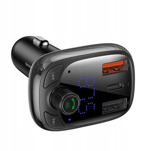 BASEUS ŁADOWARKA TRANSMITER FM BLUETOOTH 5.0 QC3 2x USB i USB-C TYP C na Arena.pl