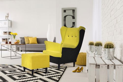 Fotel uszak ARI DUO skandynawski  piaskowo brązowy beżowy na Arena.pl