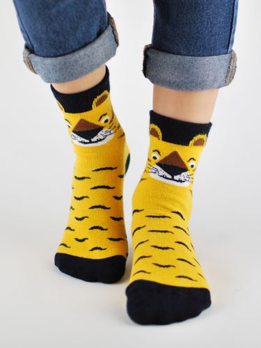 SKARPETY BAWEŁNIANE Z ABS SB007 23-26 wzór - dziewczynka na Arena.pl