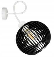 Lampa kinkiet ścienny stały KRĘCONY LOFT klosz kula 40 Drewno czarne 1x E27