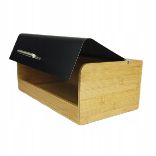 Chlebak bambusowy czarna stal pojemnik na pieczywo nowoczesny desig kuchnia na Arena.pl