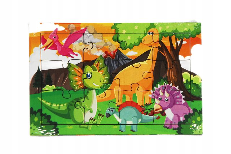 Drewniana EKO kolorowa układanka dla dzieci Zabawka PUZZLE 12 el. zdjęcie 1