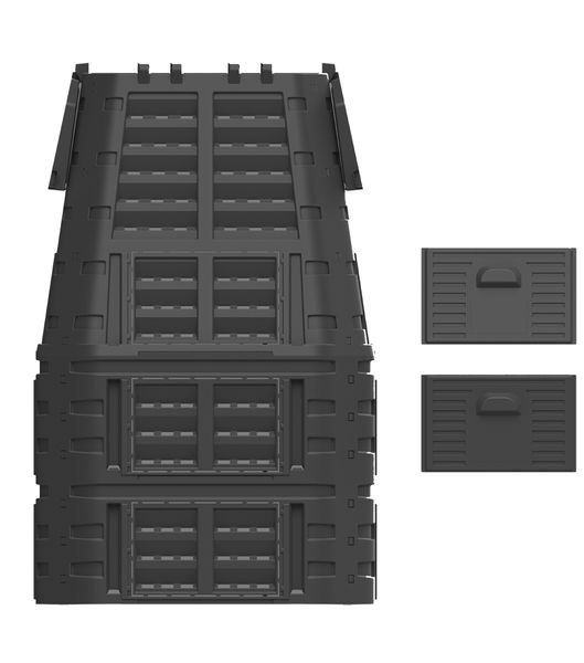 Kompostownik 740L | Czarny, Wymiary 93.3x93.3x113 cm, Kolor Czarny, Patrol Group zdjęcie 14