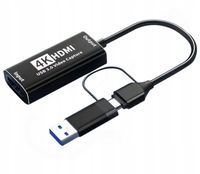 VIDEO GRABBER KONWERTER Z HDMI DO USBA/USBC KARTA PRZECHWYTUJĄCA ADAPTER 4K
