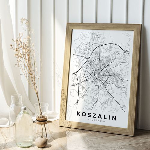 Plakat mapa plan miasta Koszalin 30x40 cm na Arena.pl