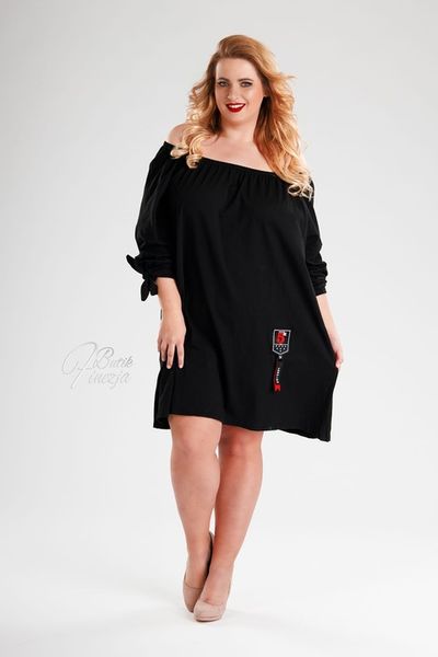 Tunika oversize sukienka czarna plus size zdjęcie 3