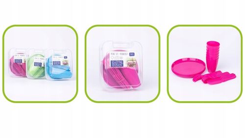 Zestaw piknikowy 31 elementów różne kolory na Arena.pl