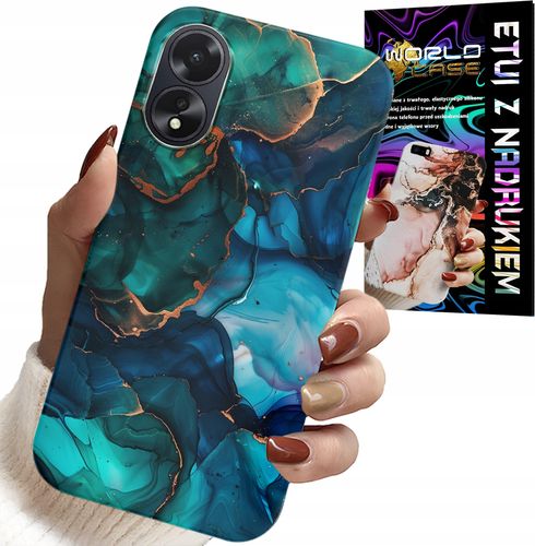 ETUI DO OPPO A78 4G - NIEBIESKO ZIELONY MARMUREK PLECKI WZORY na Arena.pl
