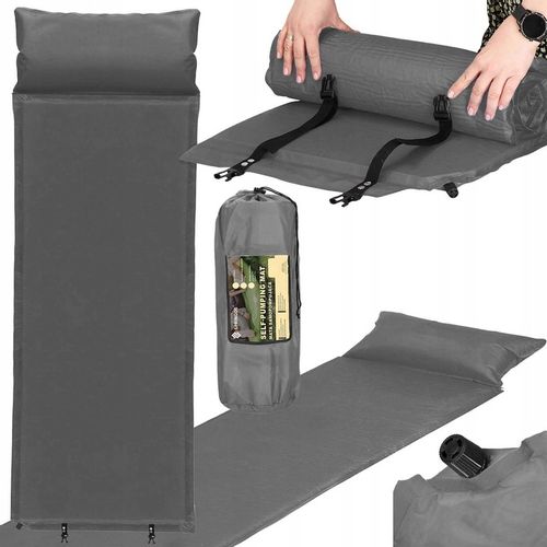 MATA SAMOPOMPUJĄCA KARIMATA TURYSTYCZNA Z PODUSZKĄ 186 cm DMUCHANA GRUBA na Arena.pl